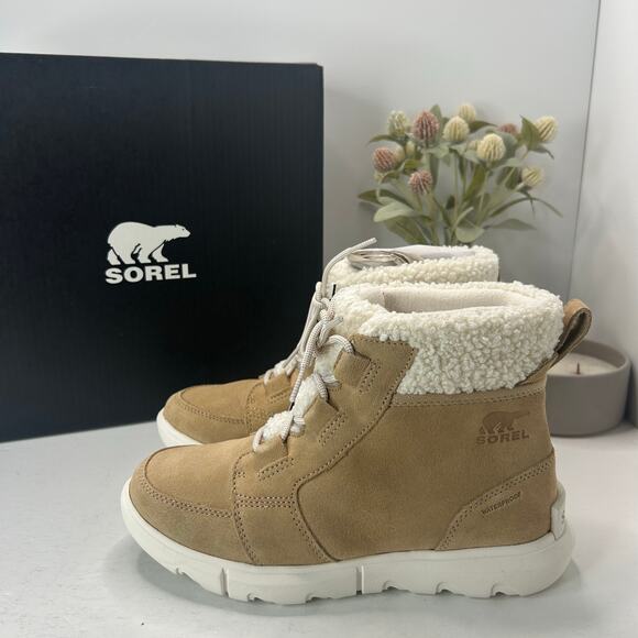 Sorel Explorer Next Carnival 100g Waterproof Boot Canoe/Sea Salt Women 7 NWB - Picture 1 of 10